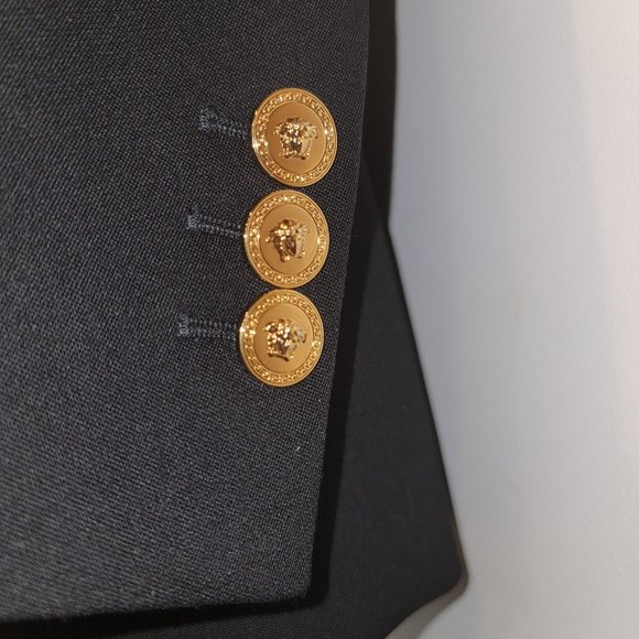 Authentic Versace Medusa Single Breasted Wool Blazer, Black, Silk Lined, Size 46 - Picture 11 of 11